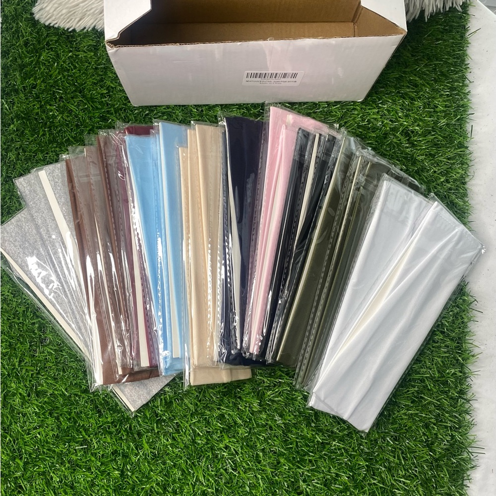 30 Pcs Multicolored Workout Stretchy Cloth Headbands Non Slip Yoga Sports Hair .